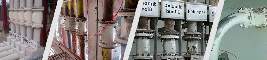 As válvulas de mangote AKO são utilizadas como válvulas de regulação na indústria vidreira