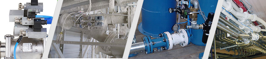As válvulas de mangote AKO são utilizadas como válvulas de regulação e de vedação nos sistemas de transporte pneumáticos